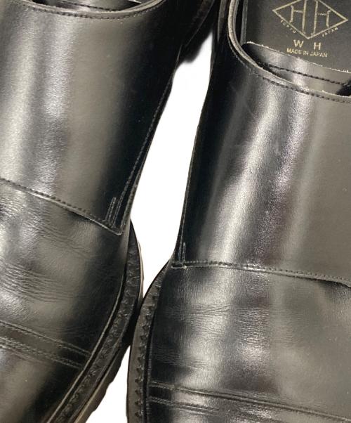 W.H（ダブルエイチ）W.H (ダブルエイチ) ダブルモンクストラップシューズ ブラック サイズ:27cmの古着・服飾アイテム
