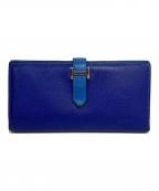 HERMESエルメス）の古着「ベアンスフレ 二つ折り長財布」｜ブルー