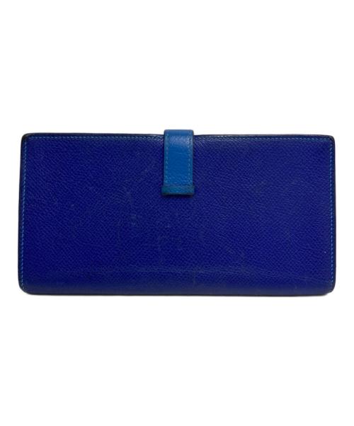 HERMES（エルメス）HERMES (エルメス) ベアンスフレ 二つ折り長財布 ブルーの古着・服飾アイテム