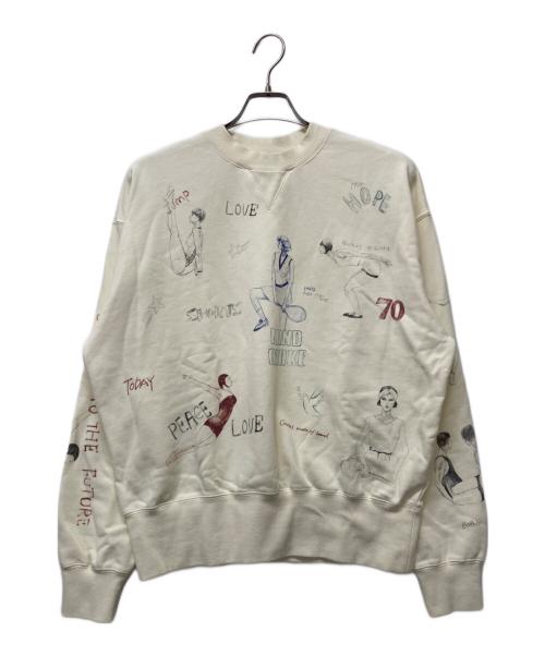 MAISON SPECIAL（メゾンスペシャル）MAISON SPECIAL (メゾンスペシャル) Vintage Style Drawing Sweatshirt ベージュ サイズ:FREEの古着・服飾アイテム