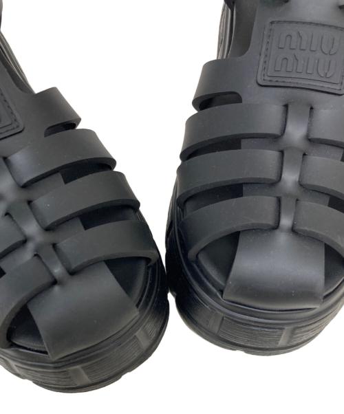 MIU MIU（ミュウミュウ）MIU MIU (ミュウミュウ) EVA ロゴ フィッシャーマンサンダル ブラック サイズ:36の古着・服飾アイテム