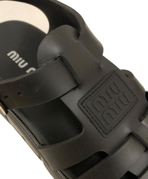 MIU MIU（ミュウミュウ）MIU MIU (ミュウミュウ) EVA ロゴ フィッシャーマンサンダル ブラック サイズ:36の古着・服飾アイテム