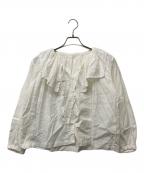 nest Robeネストローブ）の古着「ラッフルカラーブラウス」｜ホワイト