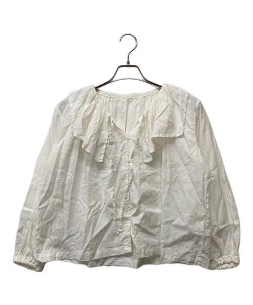 nest Robe（ネストローブ）nest Robe (ネストローブ) ラッフルカラーブラウス ホワイト サイズ:Fの古着・服飾アイテム
