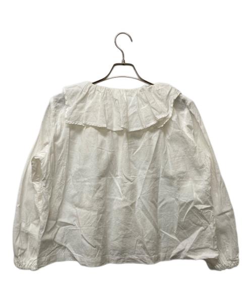 nest Robe（ネストローブ）nest Robe (ネストローブ) ラッフルカラーブラウス ホワイト サイズ:Fの古着・服飾アイテム