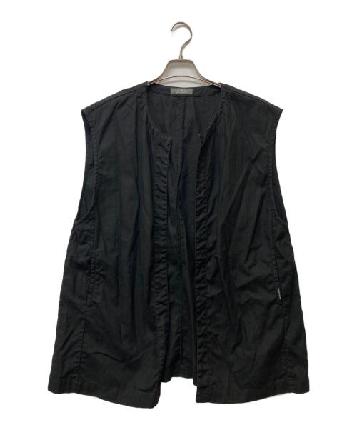 nest Robe（ネストローブ）nest Robe (ネストローブ) ノーカラービッグシルエットベスト ブラック サイズ:Fの古着・服飾アイテム