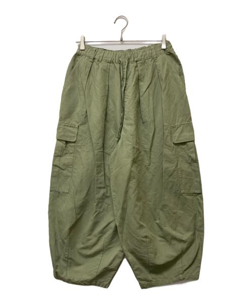 nest Robe（ネストローブ）nest Robe (ネストローブ) コットンリネン石目コクーンカーゴパンツ オリーブ サイズ:Fの古着・服飾アイテム