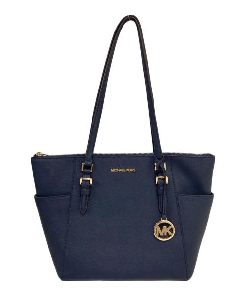 MICHAEL KORS（マイケル・コース）MICHAEL KORS (マイケルコース) CHARLOTTE LG TZ TOTE ネイビーの古着・服飾アイテム