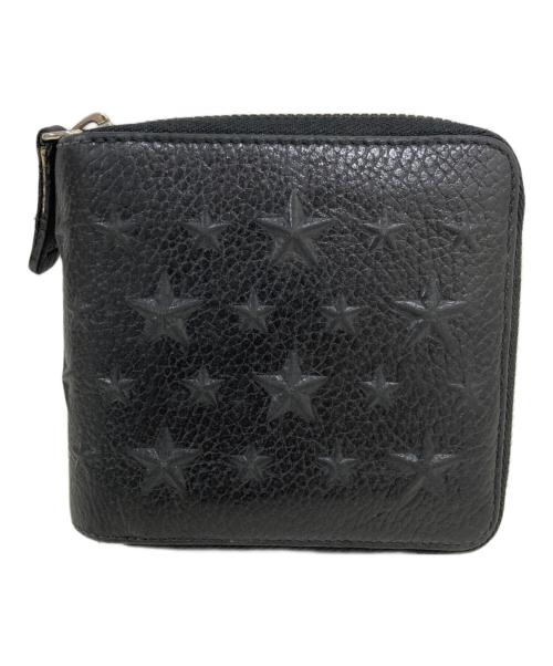 JIMMY CHOO（ジミーチュウ）JIMMY CHOO (ジミーチュウ) スターラウンドジップ2つ折り財布 ブラックの古着・服飾アイテム