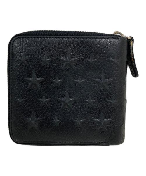 JIMMY CHOO（ジミーチュウ）JIMMY CHOO (ジミーチュウ) スターラウンドジップ2つ折り財布 ブラックの古着・服飾アイテム