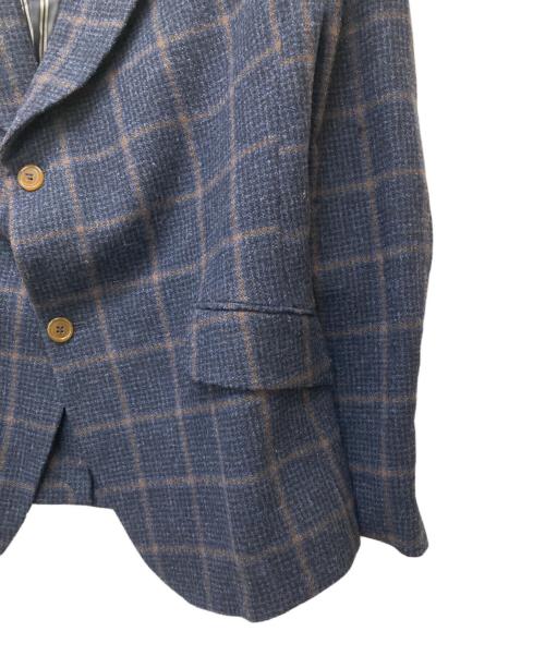 Vivienne Westwood（ヴィヴィアンウエストウッド）Vivienne Westwood (ヴィヴィアンウエストウッド) チェック柄ウールジャケット ネイビー サイズ:50の古着・服飾アイテム