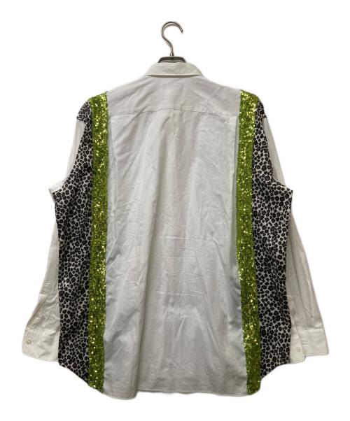 COMME des GARCONS HOMME PLUS（コムデギャルソンオムプリュス）COMME des GARCONS HOMME PLUS (コムデギャルソンオムプリュス) スパンコールシャツ ホワイト サイズ:XSの古着・服飾アイテム