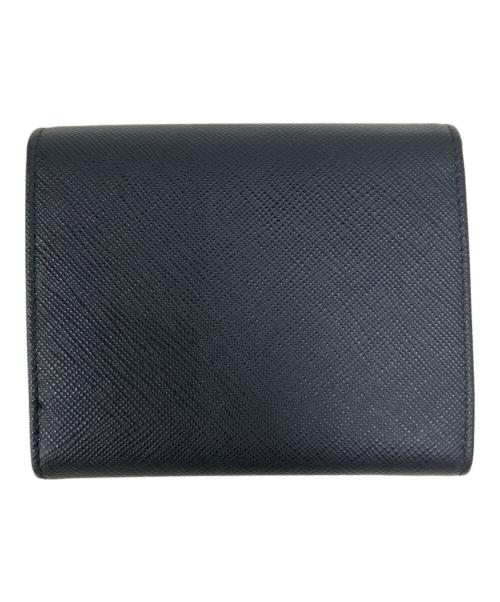 PRADA（プラダ）PRADA (プラダ) バイカラー3つ折り財布 ブラックの古着・服飾アイテム