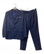 PAOLONIパオローニ）の古着「ウールストライプセットアップスーツ」｜ネイビー
