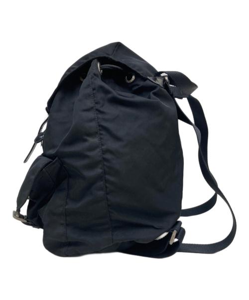 PRADA（プラダ）PRADA (プラダ) トライアングルプレートバックパック ブラックの古着・服飾アイテム