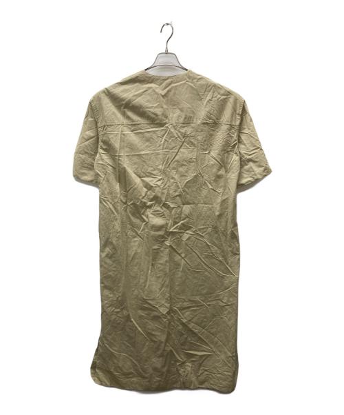 WHITE MAILS（ホワイトメイルズ）WHITE MAILS (ホワイトメイルズ) フロントタック Vネック ワンピース ベージュ サイズ:Sの古着・服飾アイテム