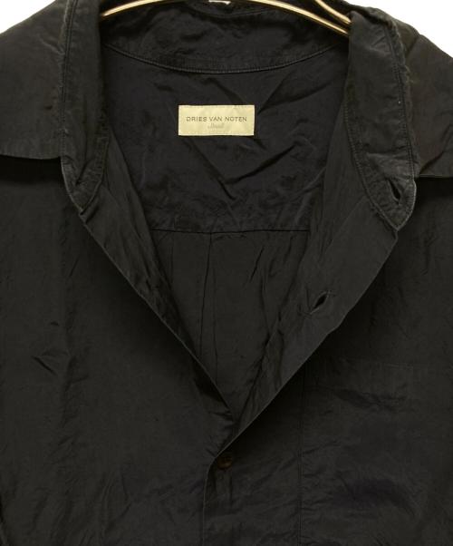 DRIES VAN NOTEN（ドリスヴァンノッテン）DRIES VAN NOTEN (ドリスヴァンノッテン) サテンショートスリーブシャツ ネイビー サイズ:Smallの古着・服飾アイテム