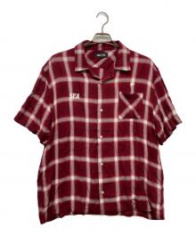 WIND AND SEA（ウィンダンシー）の古着「Ombre Plaid Open Collar S／S Shirt」｜レッド