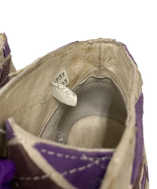 YOHJI YAMAMOTO（ヨウジヤマモト）YOHJI YAMAMOTO (ヨウジヤマモト) アーガイルチェックチャッカブーツ ベージュ×パープル サイズ:不明の古着・服飾アイテム