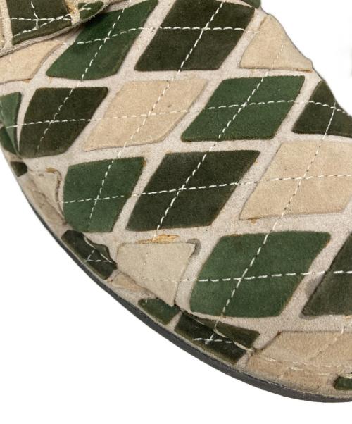 YOHJI YAMAMOTO（ヨウジヤマモト）YOHJI YAMAMOTO (ヨウジヤマモト) アーガイルチェックチャッカブーツ グリーン×ベージュ サイズ:不明の古着・服飾アイテム