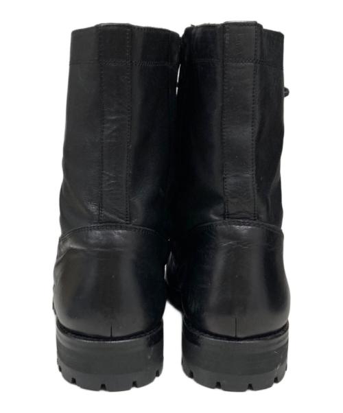 YOHJI YAMAMOTO（ヨウジヤマモト）YOHJI YAMAMOTO (ヨウジヤマモト) サイドジップレースアップブーツ ブラック サイズ:44の古着・服飾アイテム