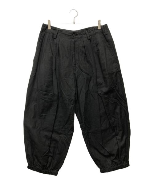 Yohji Yamamoto pour homme（ヨウジヤマモト プールオム）Yohji Yamamoto pour homme (ヨウジヤマモト プールオム) 裾ゴムシャデザインパンツ ブラック サイズ:3の古着・服飾アイテム