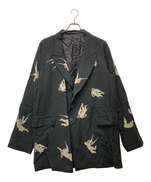 YOHJI YAMAMOTO（ヨウジヤマモト）YOHJI YAMAMOTO (ヨウジヤマモト) 24SS ANGEL PATTERN DOUBLE FRONT JACKET ブラック サイズ:3の古着・服飾アイテム