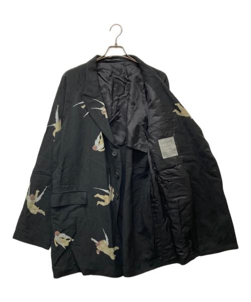 YOHJI YAMAMOTO（ヨウジヤマモト）YOHJI YAMAMOTO (ヨウジヤマモト) 24SS ANGEL PATTERN DOUBLE FRONT JACKET ブラック サイズ:3の古着・服飾アイテム