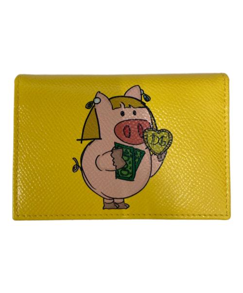 DOLCE & GABBANA（ドルチェ＆ガッバーナ）DOLCE & GABBANA (ドルチェ＆ガッバーナ) ピッグプリントカードケース イエローの古着・服飾アイテム