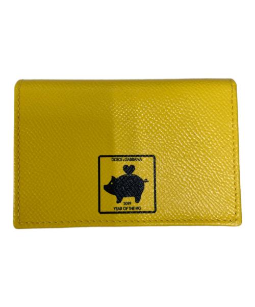 DOLCE & GABBANA（ドルチェ＆ガッバーナ）DOLCE & GABBANA (ドルチェ＆ガッバーナ) ピッグプリントカードケース イエローの古着・服飾アイテム