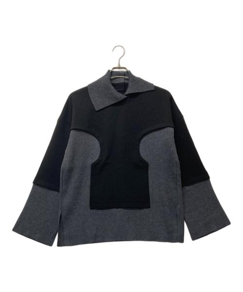 ENFOLD（エンフォルド）ENFOLD (エンフォルド) ダブルクロス ニットレイヤードPULLOVER グレー サイズ:38の古着・服飾アイテム