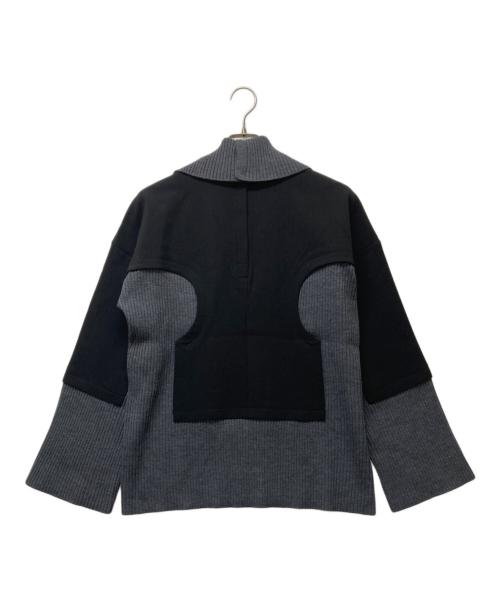 ENFOLD（エンフォルド）ENFOLD (エンフォルド) ダブルクロス ニットレイヤードPULLOVER グレー サイズ:38の古着・服飾アイテム