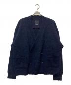 meanswhileミーンズワイル）の古着「Mohair Double Knit Cardigan」｜ネイビー