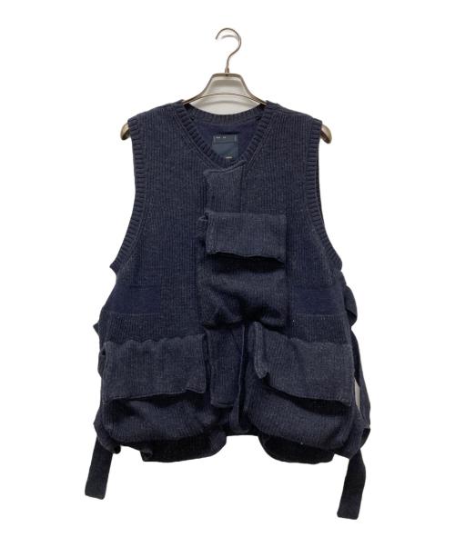 meanswhile（ミーンズワイル）meanswhile (ミーンズワイル) Body Armor Knit Vest ネイビー サイズ:3の古着・服飾アイテム