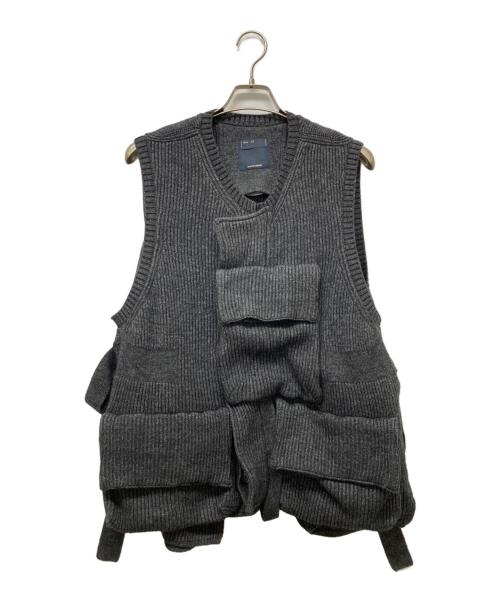 meanswhile（ミーンズワイル）meanswhile (ミーンズワイル) Body Armor Knit Vest グレー サイズ:3の古着・服飾アイテム