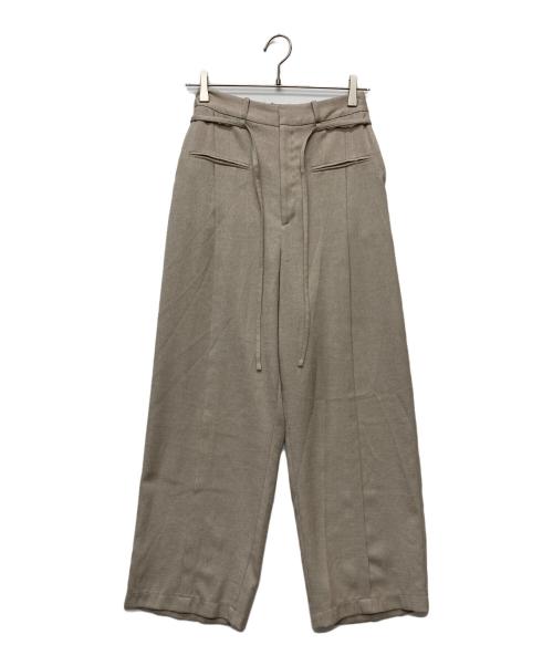 crewre（クルー）crewre (クルー) ピンタック スラブ ストレート パンツ/cr25ss11119 ベージュ サイズ:1の古着・服飾アイテム