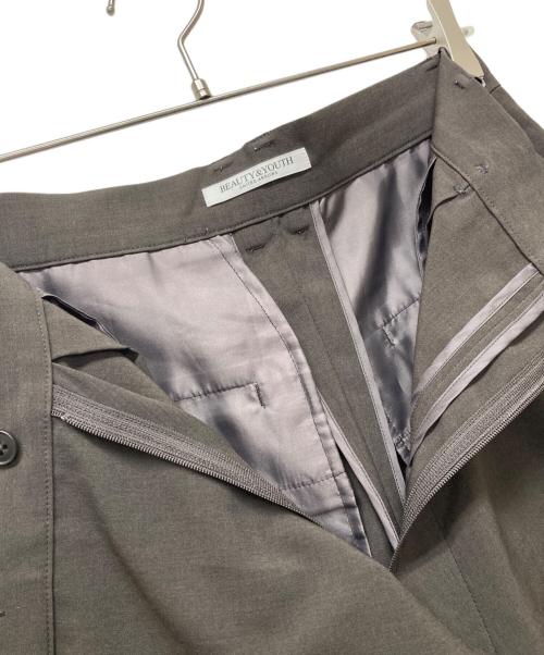 BEAUTY&YOUTH（ビューティーアンドユース）BEAUTY&YOUTH (ビューティーアンドユース) ポプリン 2タックラップパンツ ーウォッシャブルー ブラウン サイズ:Mの古着・服飾アイテム