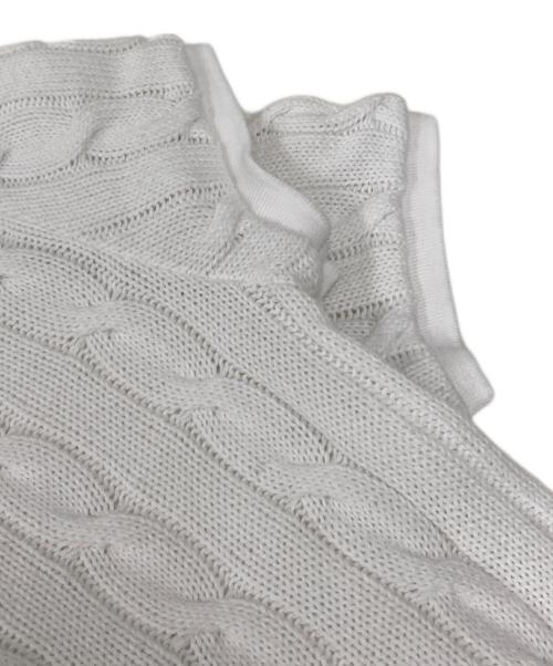 POLO RALPH LAUREN（ポロ・ラルフローレン）POLO RALPH LAUREN (ポロ・ラルフローレン) ケーブルニットポロシャツ ホワイト サイズ:Mの古着・服飾アイテム