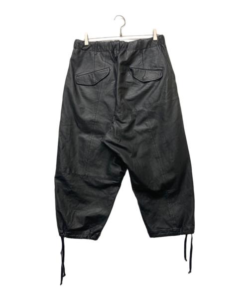 s'yte（サイト）s'yte (サイト) シープスキン レザー ウォシュ タック パンツ ブラック サイズ:3の古着・服飾アイテム