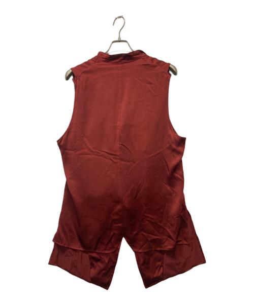 Yohji Yamamoto pour homme（ヨウジヤマモト プールオム）Yohji Yamamoto pour homme (ヨウジヤマモト プールオム) シルクレイヤードベスト レッド サイズ:3の古着・服飾アイテム
