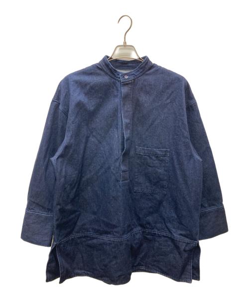 CITYSHOP（シティショップ）CITYSHOP (シティショップ) BAND COLLAR POCKET シャツ インディゴ サイズ:freeの古着・服飾アイテム