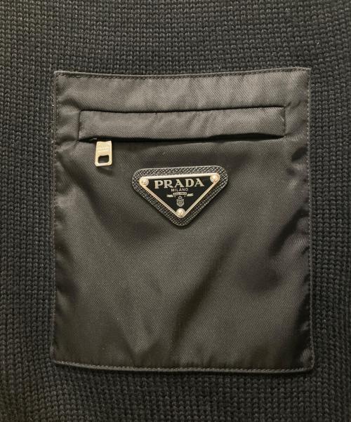 PRADA（プラダ）PRADA (プラダ) トライアングルロゴプレートニット ブラック サイズ:44の古着・服飾アイテム