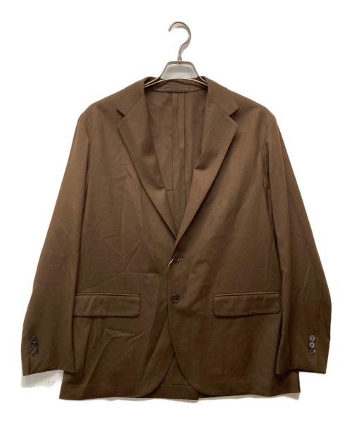 SOVEREIGN（ソブリン）SOVEREIGN (ソブリン) ソリッド フランネル ２Bテーラードジャケット ブラウン サイズ:Lの古着・服飾アイテム