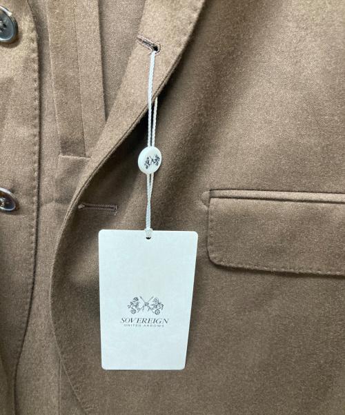 SOVEREIGN（ソブリン）SOVEREIGN (ソブリン) ソリッド フランネル ２Bテーラードジャケット ブラウン サイズ:Lの古着・服飾アイテム