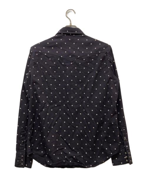 Saint Laurent Paris（サンローランパリ）Saint Laurent Paris (サンローランパリ) Distressed Classic Western Shirt ネイビー サイズ:Lの古着・服飾アイテム