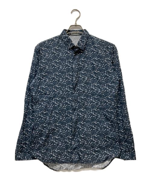 DIOR HOMME（ディオール オム）Dior Homme (ディオール オム) 総柄シャツ ネイビー サイズ:39の古着・服飾アイテム