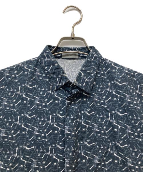 DIOR HOMME（ディオール オム）Dior Homme (ディオール オム) 総柄シャツ ネイビー サイズ:39の古着・服飾アイテム