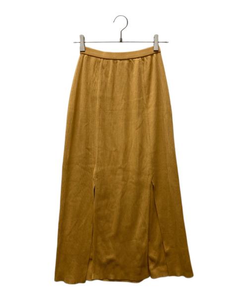 AURALEE（オーラリー）AURALEE (オーラリー) HIGH GAUGE RIB KNIT SKIRT イエロー サイズ:1の古着・服飾アイテム