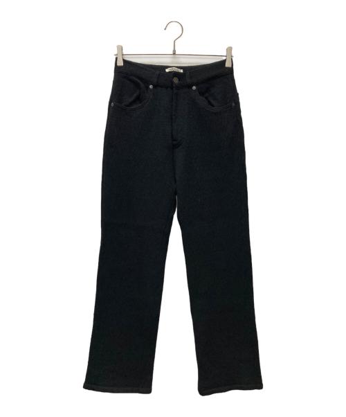 AURALEE（オーラリー）AURALEE (オーラリー) WOOL FINE SPINNING HEAVY KNIT 5P PANTS ブラックの古着・服飾アイテム