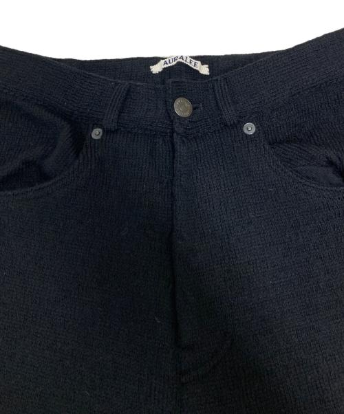 AURALEE（オーラリー）AURALEE (オーラリー) WOOL FINE SPINNING HEAVY KNIT 5P PANTS ブラックの古着・服飾アイテム